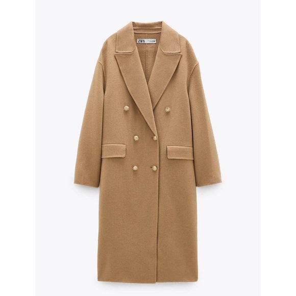 Zara Wool Blend Coat with Gold Buttons - Picture 11 of 13